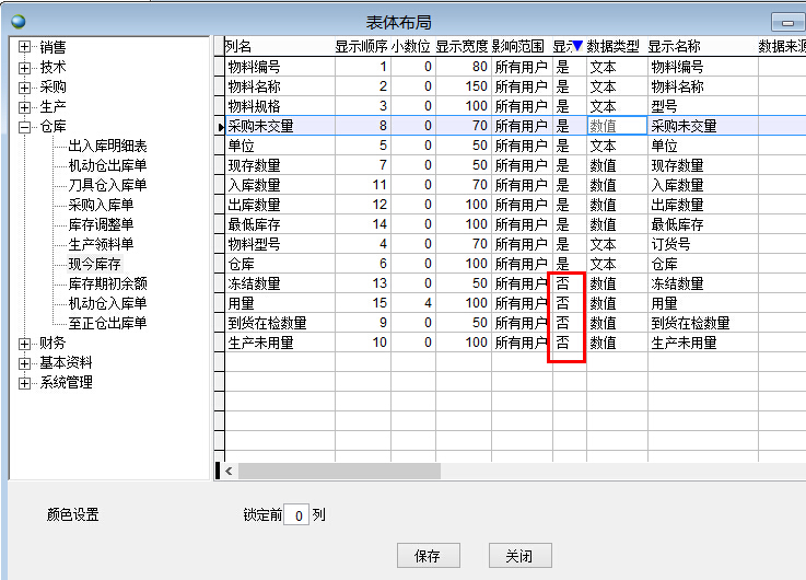 表體布局