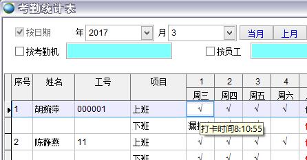 考勤統(tǒng)計(jì)表