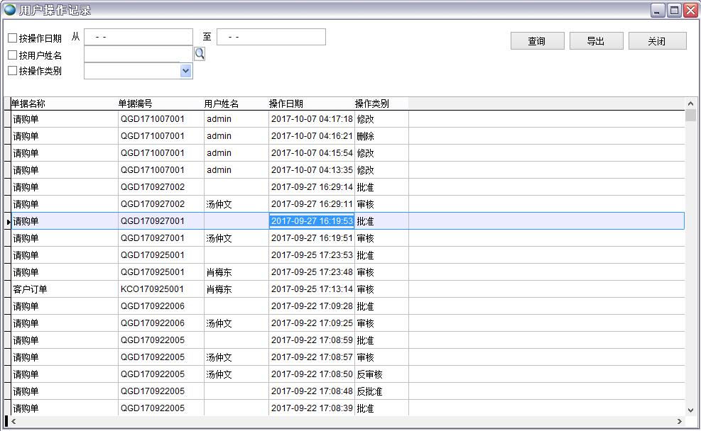 用戶操作記錄