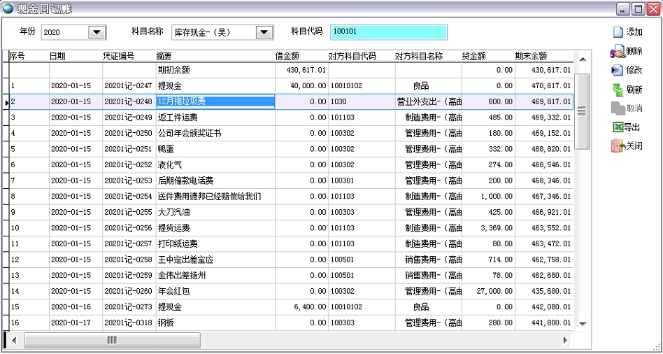 現金日記賬