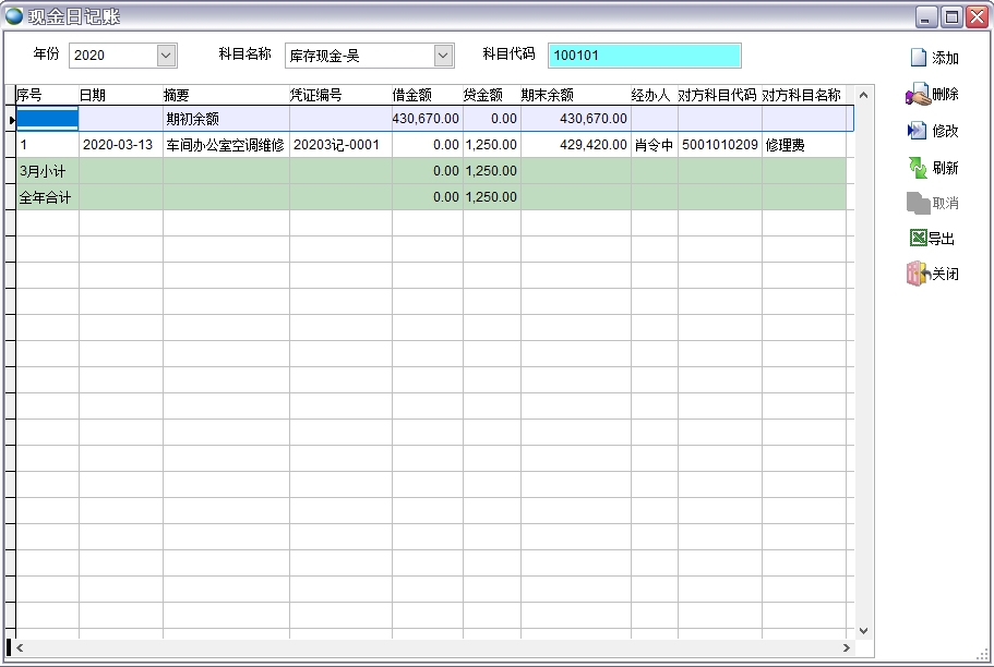 現金日記賬