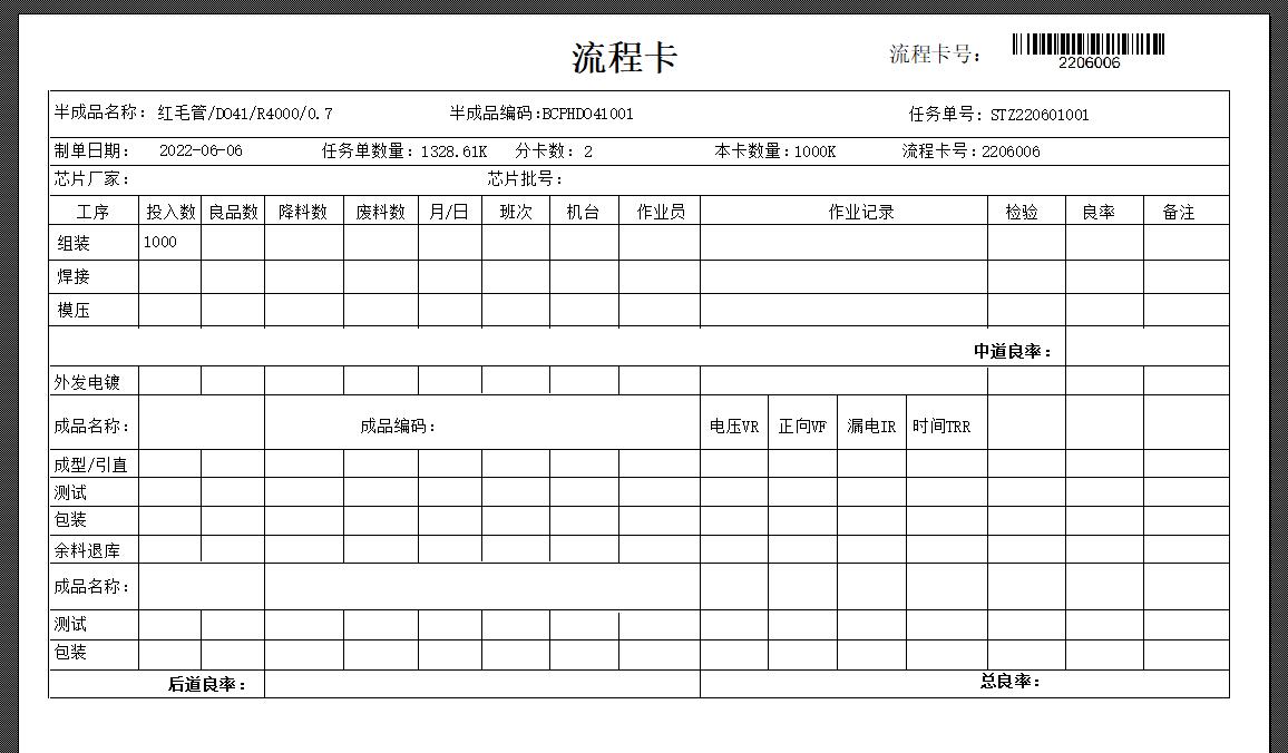 流程卡